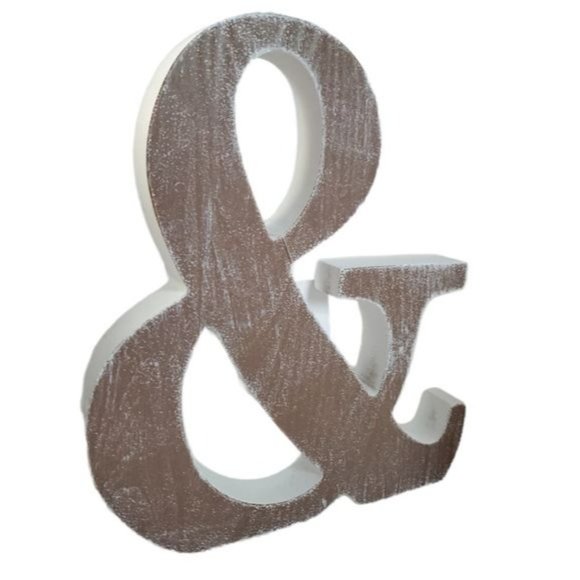 9½" & Ampersand Wood Table Top Home Decor Art  Distressed Decoration - Picture 11 of 11